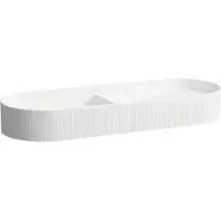 Laufen Sondeur mobile à double lavabo avec texture, sans trou pour robinet, sans trop-plein, 1000x370mm, avec couvercle en céramique pour robinet de vidange, blanc, H8123497571121