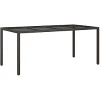 vidaXL Table de jardin marron 190 x 90 x 75 cm en polyrotin