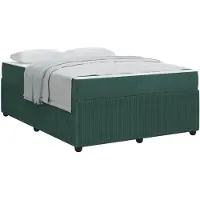 vidaXL Cadre de lit avec matelas vert foncé 160 x 200 cm Tissu