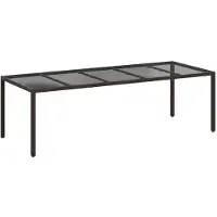 vidaXL Table de jardin marron 250 x 100 x 75 cm en polyrotin