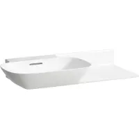 Laufen INO lavabo, sans trou pour robinetterie, avec trop-plein, tablette céramique à droite, 900x450mm, H8133027571091