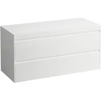 Laufen LANI Plan de lavabo blanc mat avec meuble sous-lavabo, sans découpe, 1185x495x580mm, H4045701122601
