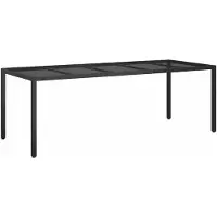 vidaXL Table de jardin, noire, en résine tressée