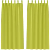 vidaXL Rideaux occultants avec anneaux 2 pcs vert 245 x 140 cm
