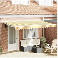 vidaXL Tissu de remplacement pour store, jaune et blanc, 4 x 2 m, polyester