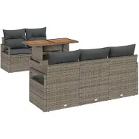 vidaXL Ensemble de canapé de jardin avec coussins 6 pcs Gris