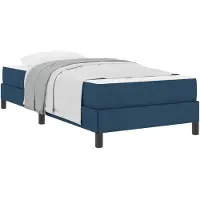vidaXL Lit boxspring avec matelas bleu 100 x 200 cm Tissu