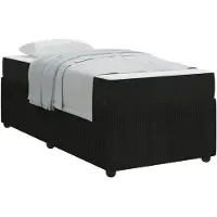 vidaXL Cadre de lit avec matelas Noir 100 x 200 cm Tissu
