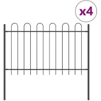 vidaXL , clôture de jardin BOXTEL, 4 pièces, 6,8 x 0,8 m, acier avec revêtement en poudre