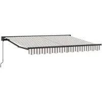 vidaXL Store rétractable gris clair et blanc 4 x 3 m