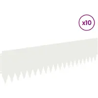 vidaXL Bordure de jardin, 10 pièces, 103 x 25 cm, acier, blanc