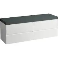 Laufen LANI Plan de lavabo gris signalisation incl. meuble sous-lavabo, sans découpe, 1570x495x580mm, H4055901129991