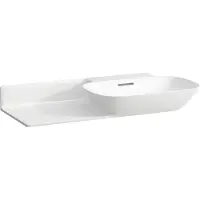 Laufen INO lavabo, sans trou pour robinetterie, avec trop-plein, tablette céramique à gauche, 900x450mm, H8133017571091