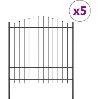 vidaXL , clôture de jardin WOERDEN, 5 pièces, 170 x 215 cm, gris