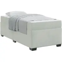 vidaXL Cadre de lit avec matelas gris clair 90 x 190 cm Tissu