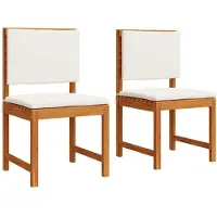vidaXL Chaise de jardin avec coussin 2 pcs brun bois massif acacia