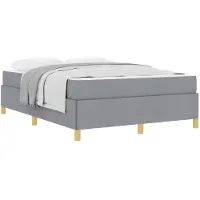 vidaXL Cadre de lit avec matelas gris clair 160 x 200 cm Tissu
