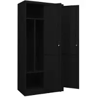 vidaXL Armoire noire 80x50x180 cm acier