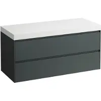 Laufen LANI Plan de lavabo blanc mat avec meuble sous-lavabo, sans découpe, 1185x495x580mm, H4045701122661