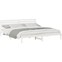 vidaXL Cadre de lit avec tête de lit Blanc 180 x 220 cm Pin massif