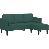 vidaXL Ensemble canapé avec coussins Vert foncé Polyester