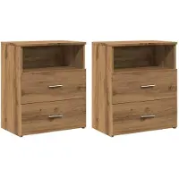 vidaXL Tables de chevet 2 pcs chêne artisanal bois d'ingénierie
