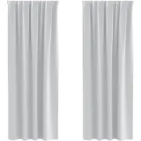 vidaXL Rideaux occultants avec anneaux 2 pcs Gris clair
