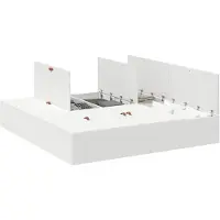 vidaXL Cadre de lit de rangement Blanc 180 x 200 cm Bois composite
