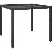 vidaXL Table de jardin marron 90 x 90 x 75 cm en polyrotin