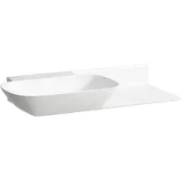 Laufen INO lavabo, sans trou pour robinetterie, sans trop-plein, tablette céramique à droite, 900x450mm, H8133027571121