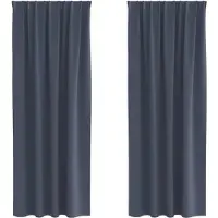 vidaXL Rideaux occultants avec anneaux 2 pcs Anthracite 260 x 140 cm