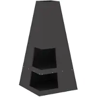 vidaXL , foyer de jardin noir, 50 x 50 x 100 cm, en acier résistant aux intempéries
