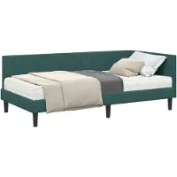 vidaXL Structure de lit à angle avec matelas et tête de lit, 2 pièces, vert, velours