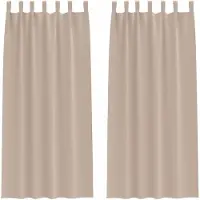 vidaXL Rideaux occultants avec anneaux 2 pcs taupe 225 x 140 cm
