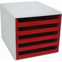 Metzger&Mendle M&M Boîte à tiroirs rouge DIN A4 avec 5 tiroirs (A4)