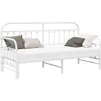 vidaXL Cadre de lit de jour Blanc 75 x 190 cm Acier revêtu par poudre