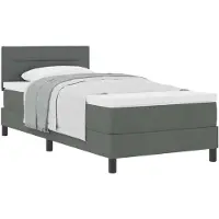 vidaXL Lit boxspring avec tête de lit gris foncé 80 x 200 cm Tissu