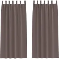vidaXL Rideaux occultants avec anneaux 2 pcs brun foncé