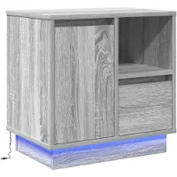vidaXL Cabinet de chevet Gris 50 x 34.5 x 50 cm. Bois d'ingénierie