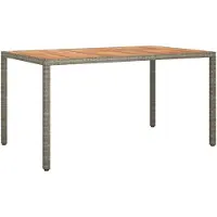 vidaXL Table de jardin Grise 150 x 90 x 75 cm en polyrotin