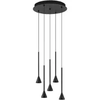 Lyora Suspension Net rond 5 lumières noir