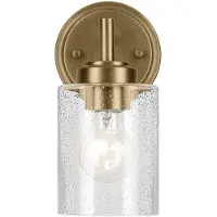 Kichler Elstead Winslow Wandleuchte E27 Naturmessing Glas mit Luftbläschen (E27)