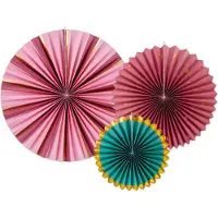 Party Deco Éventail Déco Imprimé 43/35/26cm/3p. Bordeaux
