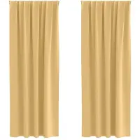 vidaXL Rideaux occultants avec anneaux 2 pcs Beige 260 x 140 cm