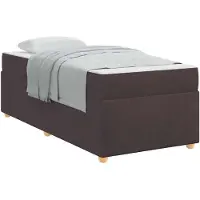 vidaXL Cadre de lit avec matelas brun foncé 90 x 190 cm Tissu