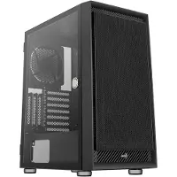 Aerocool Graphite - MDT - ATX - Panneau latéral avec fenêtre (verre trempé) - pas d'alimentation (ATX) - noir - USB/audio (ACCM-PB24013.11)