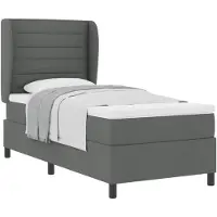 vidaXL Lit boxspring avec matelas gris foncé 80 x 200 cm Tissu