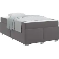 vidaXL Cadre de lit avec matelas Gris 120 x 190 cm Tissu