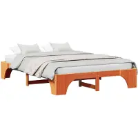 vidaXL Cadre de lit brun cireux 140 x 200 cm Pin massif