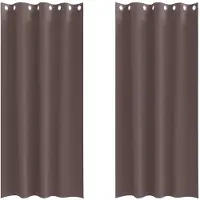 vidaXL Rideaux occultants avec anneaux 2 pcs brun foncé